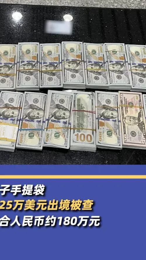 女子手提袋装25万美元出境被查