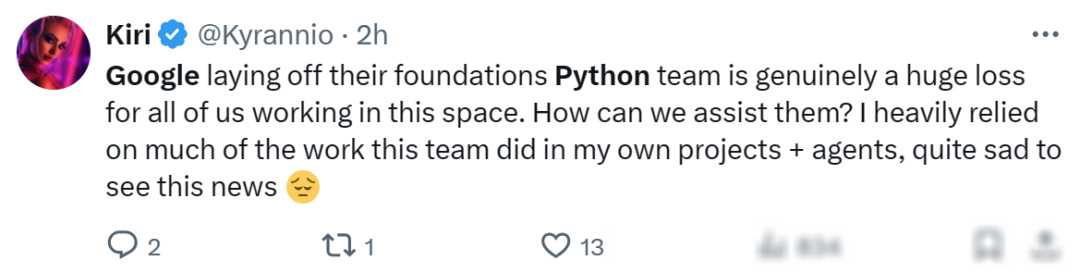 突发!谷歌 python 团队全体被裁,flutter 团队
