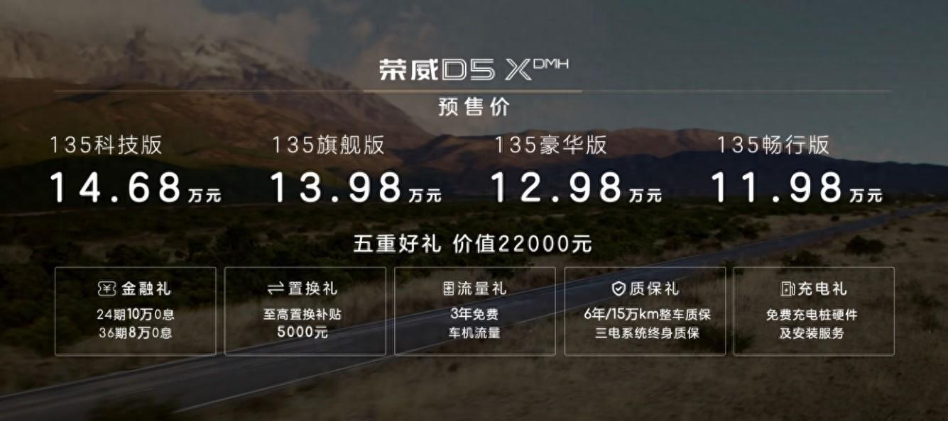 “12万级最好的混动suv”荣威d5x dmh空降,预售价11.98万元起