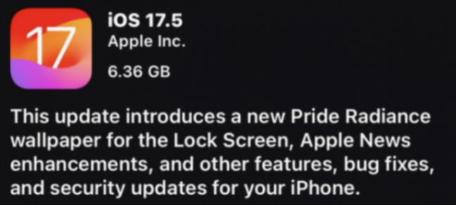 苹果发布 ios 17.5 rc 版,正式版下周发布